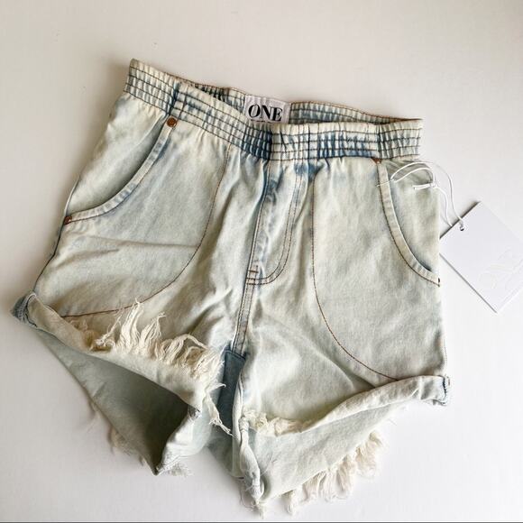 One Teaspoon Hunter High Rise Boyfriend Shorts XXS 00 - Picture 2 of 8